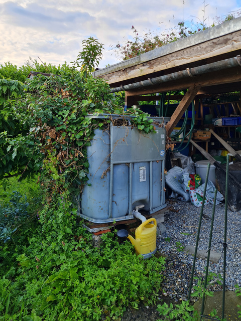 Hat sich bewährt: Auch dieser Regenwassertank spart Trinkwasser und schont das Portemonnaie. Regenwassertank
