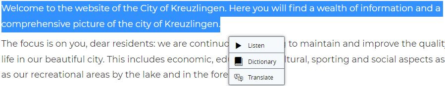 Further functions, ReadSpeaker Further functions, ReadSpeaker