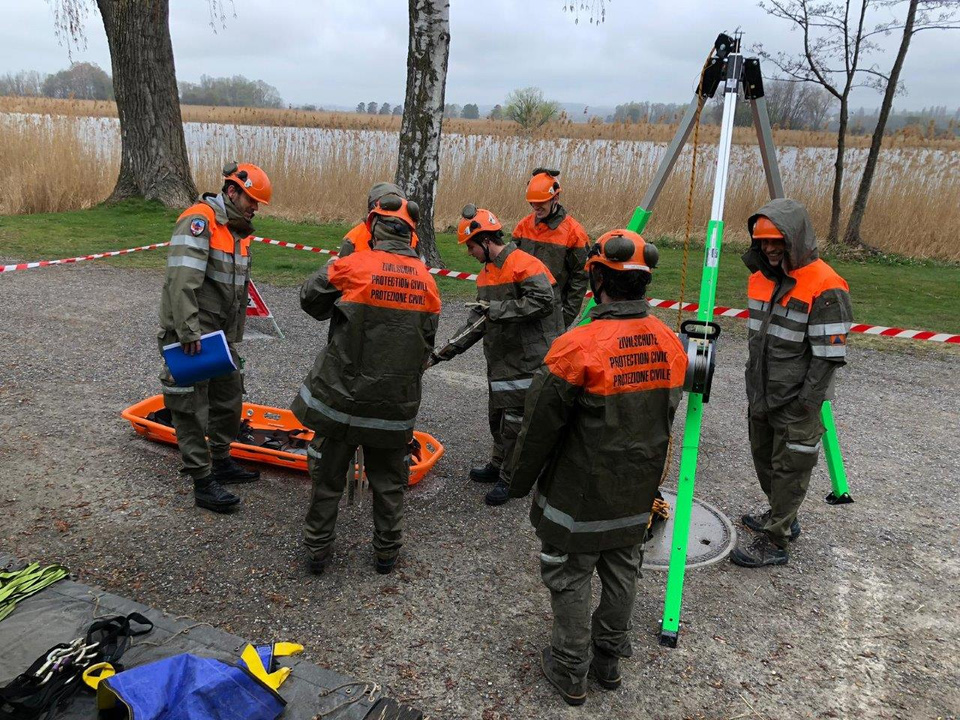 Symbolic Picture Civil Protection in action