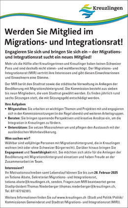 Werden Sie Mitglied im Migrations- und Integrationsrat!