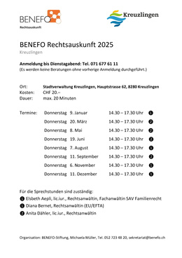 Rechtsauskunft BENEFO